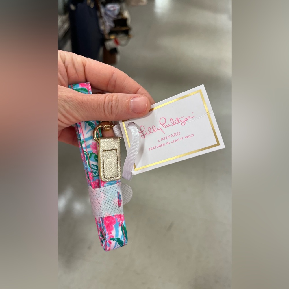 Lilly Pulitzer leaf it wild lanyard